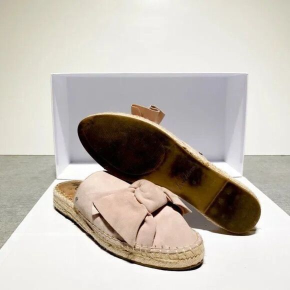 Edelman Faded Pink Bow Tie Slip-On Sandals Size 8 - Picture 5 of 5